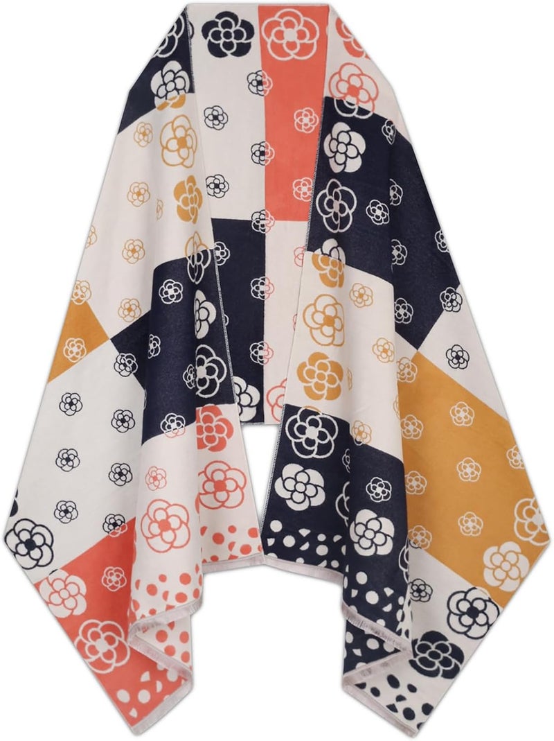 EXTREE Scarfs for Women Pashmina Silky Shawl Wrap for Evening Dressing Blanket Open Front Poncho Cape - Image 1